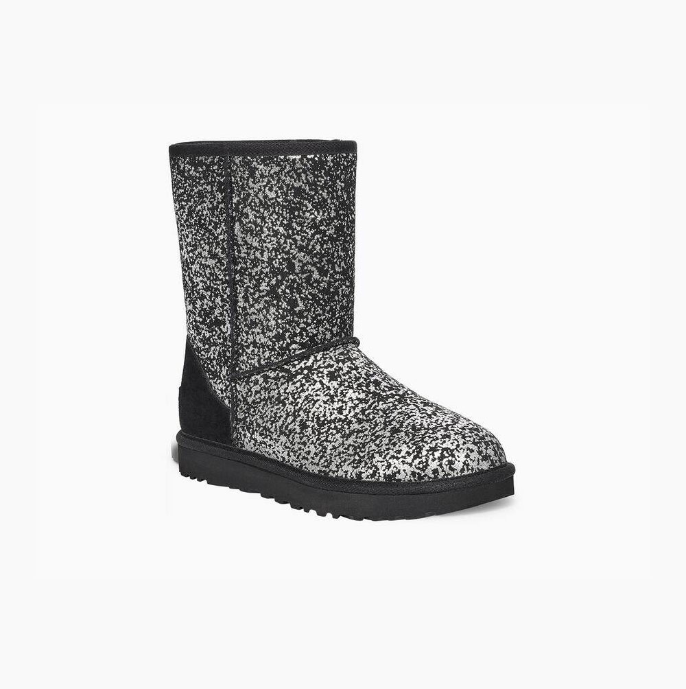 UGG Classic Short II Foil Glam - Boots Dame - Svart (NO-U078)